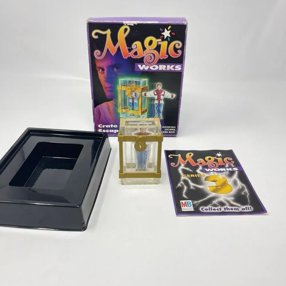 Vintage 1995 Milton Bradley Magic Works Crate Escape Trick Illusion Toy
